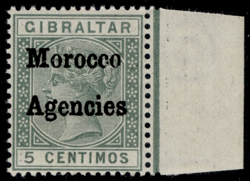 MOROCCO AGENCIES QV SG1, 5c green, NH MINT.