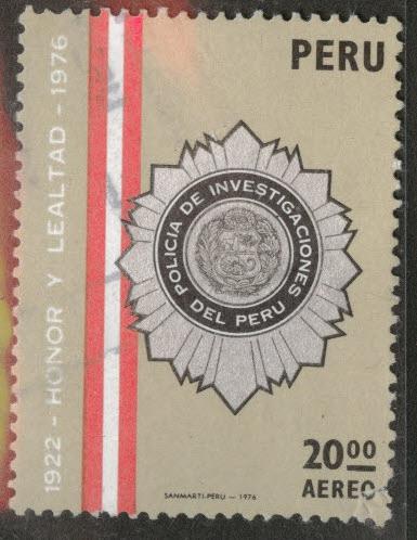 Peru  Scott C457 Used 1977 overprint