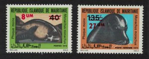 Mauritania Mediterranean Monk Seal 2v Ovpt 1974 MNH SG#440+444 MI#465-466