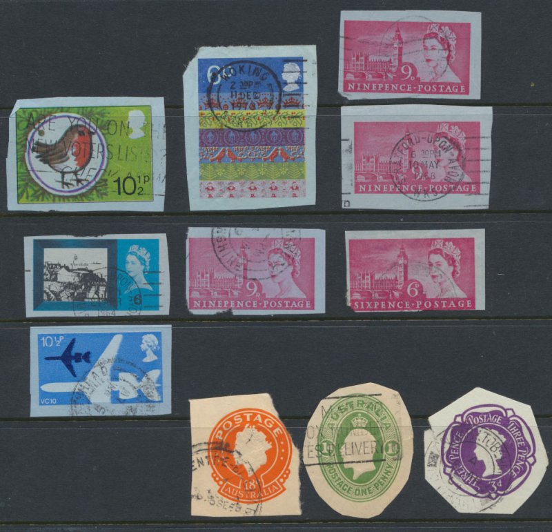 GB SG cut squares from airmail & pre paid   just in case anyone collects these
