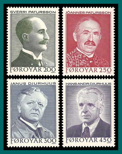 Faroe Islands 1984 Writers, MNH 108-111,SG103-SG106