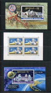 HUNGARY SPACE LOT OF 4 SOUVENIR SHEETS & TWO SHEETLETS MINT NEVER HINGED