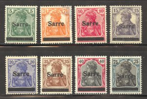 Saar Scott 4-8,11-12,15 Unused HROG - 1920 German Stamps Overprinted - SCV $4.35