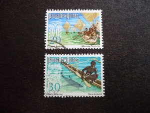 Stamps - Papua New Guinea - Scott# 379, 383 - Used Part Set of 2 Stamps