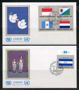 UNITED NATIONS UNICEF OFFICIAL SET OF 20 1989  FLAG  FIRST DAY COVERS