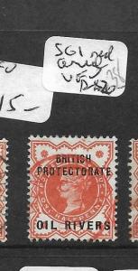 NIGER COAST PROTECTORATE (P2201B) QV 1/2D SG 1  RED CANCEL  VFU