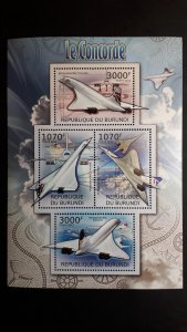 Aviation - Planes - Concorde - Burundi 2012 - Complete SS+Bl ** MNH