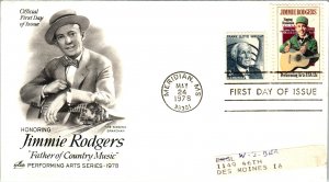 US 1755 Jimmie Rodgers Artcraft Label FDC