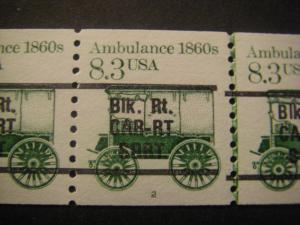 Scott 2128a, 8.3 cent Ambulance, PNC5 #2, Line Gap, MNH 