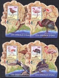 Ivory Coast 2014 Water Birds 4 S/S MNH