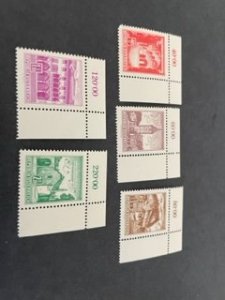 Austria sc 689,690,692,694,697 MNH plate numbers