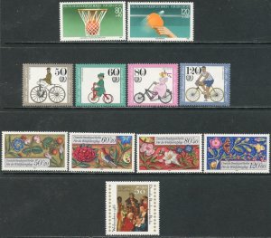 GERMANY BERLIN Sc#9NB221-9NB231 1985 Four Complete SP Sets OG Mint NH