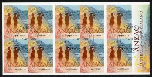 Australia SG4348a ANZAC booklet (SB500) pane of 10 Fine Used