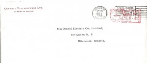 VINTAGE COMPANY STATIONERY ENVELOPE GENERAL DISTRIBUTORS LTD METER & SLOGAN 1963