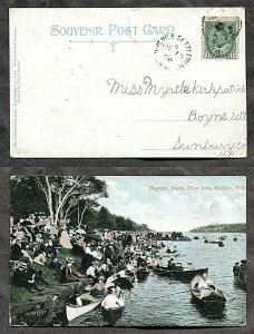 128 - Canada JUVENILE SETTLEMENT NB 1908 Split Ring on Halifax NS Postcard