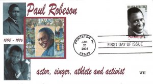 #3834 Paul Robeson WII FDC