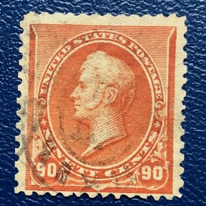 US scott# 229 1890 90c Perry nice stamp light cancel CV $130