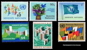 United Nations Vienna Scott 1-6 Mint never hinged.