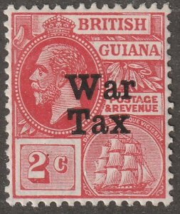 British Guiana, stamp, Scott#MR1,,  mint, hinged,  WAR TAX, ship,