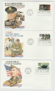 FDC Set 10 First Day Covers Chris Calle World War II WWII Fleetwood 1943 1993