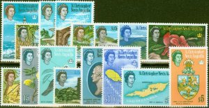 St CHristopher Nevis Anguilla 1963 set of 16 SG129-144 V.F Very Lightly Mtd Mint