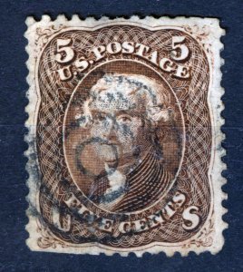 USA STAMP, 1863 Thomas Jefferson, #76 - Brown 5¢