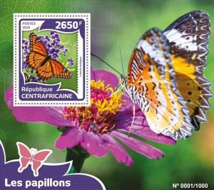 [850 29]- YEAR 2018 - CENTRAL AFRICAN - BUTTERFLIES    1V   complet set  MNH/**