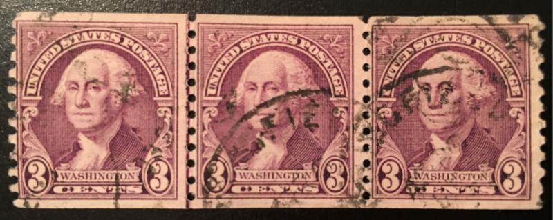 721 Washington Series, Circulated triple horiz. coil, Vic's Stamp Stash