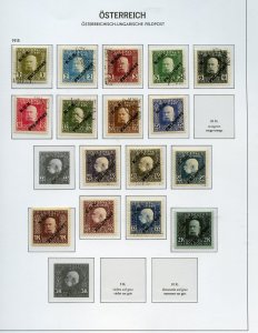 AUSTRIAN OCCUPATION STAMP COLLECTION MINT HINGED & USED AS SHOWN