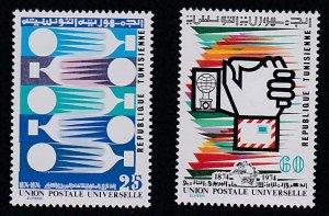 Tunisia # 635-636, UPU Centennial, Mint NH