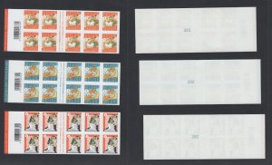 Belgium #2272a-74a  (2007 Greetings booklet panes) IMPERF VFNG CV €180