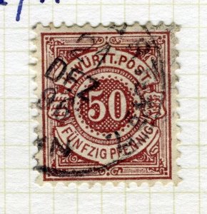 GERMANY; WURTTEMBERG 1890 early Perf issue used 50pf. value