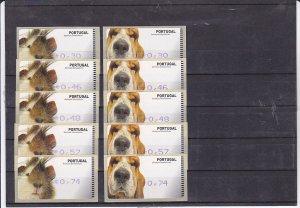 PORTUGAL ATM SET DOMESTIC ANIMALS AFINSA # 33 AMIEL (2005)