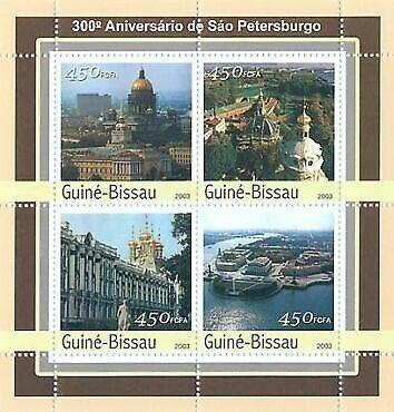 Guinea-Bissau - St. Petersburg - 4 Stamp Sheet - GB3115