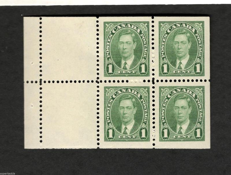 1937 Canada SC #231a  KING GEORGE VI MNH pane 4 stamps