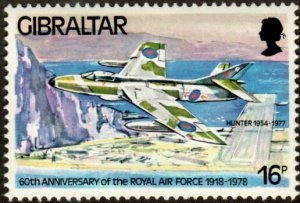 Gibraltar 372 - Mint-H - 16p Hunter, 1954-77 (1978) (cv $0.85)