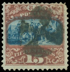 Scott #119, Used, PINWHEEL Fancy Cancel, Sm Tear, (skin/eno GE-P-2) SCV $190+!