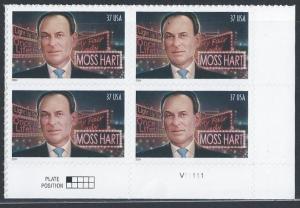 SC# 3882 Moss Hart  LR SCV $3.00 Plate Block