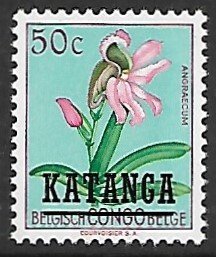 Katanga # 23 - Angraecum , overprint - MNH.....{KlBl25}