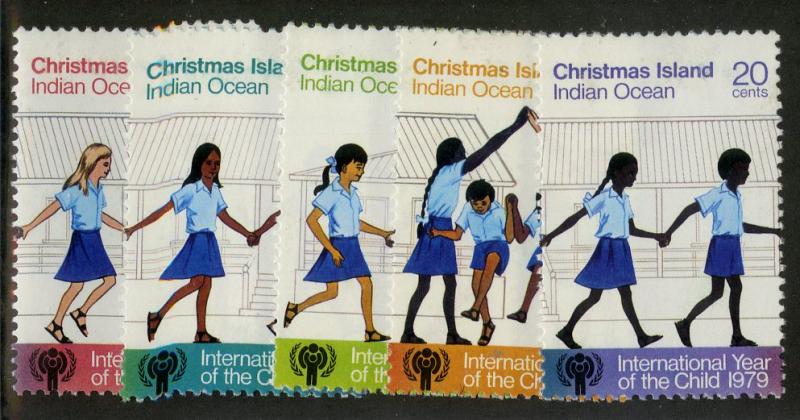 CHRISTMAS ISLAND 89a-89e MH SCV $1.25 BIN $0.50 INT'L YEAR OF THE CHILD
