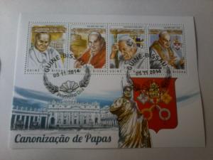GUINE BISSAU SHEET USED POPES JOHN PAUL II JOHN XXIII