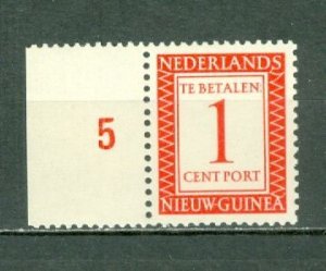 NETHERLANDS NEW GUINEA 1957 DUES #J1 MARGIN STAMP MNH...$0.50