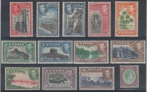 BC CEYLON 1938-52 Sc 278-289 & 292 HINGED MINT & MNH F,VF SCV$124.50 
