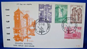 BELGIUM  -  1962 FDC  -  SCOTT #B705,7,9,10      (c21)