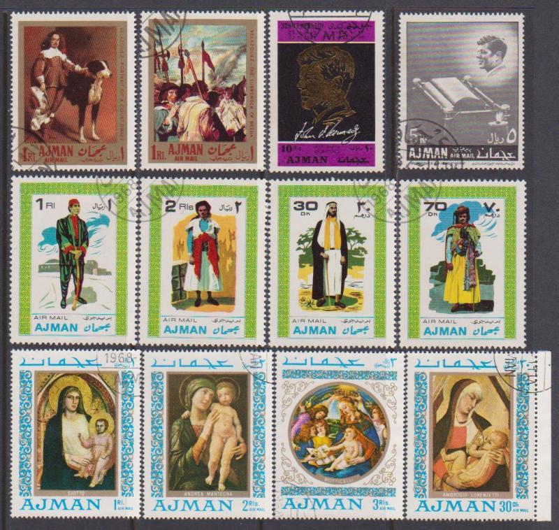 20 Different Ajman Airmail F-VF CTO / Used Stamps - I Combine S/H