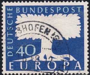 Germany 1957 Sc 772 Europa United Europe Tree CDS Stamp U