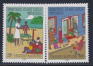 United Nations, Scott #517-518; Immunize Every Child, MNH