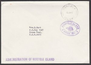 NORFOLK IS 1981 Official cover to Australia.................................M631