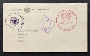 AtoZ. ONU Forças de Emergência 1959 do QG GAZA Palestina para a Noruega-