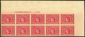 USA Scott# 371 MINT NH, UR Corner Plate Block of 10 SCV $390++ (55494)